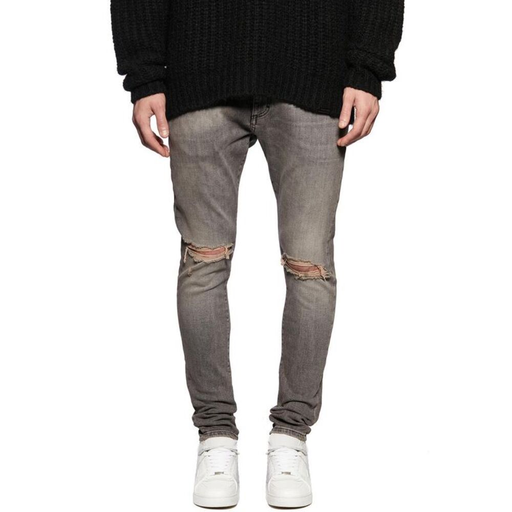 REPRESENT Men's Ripped Skinny Fit Jeans Men GREY Pants